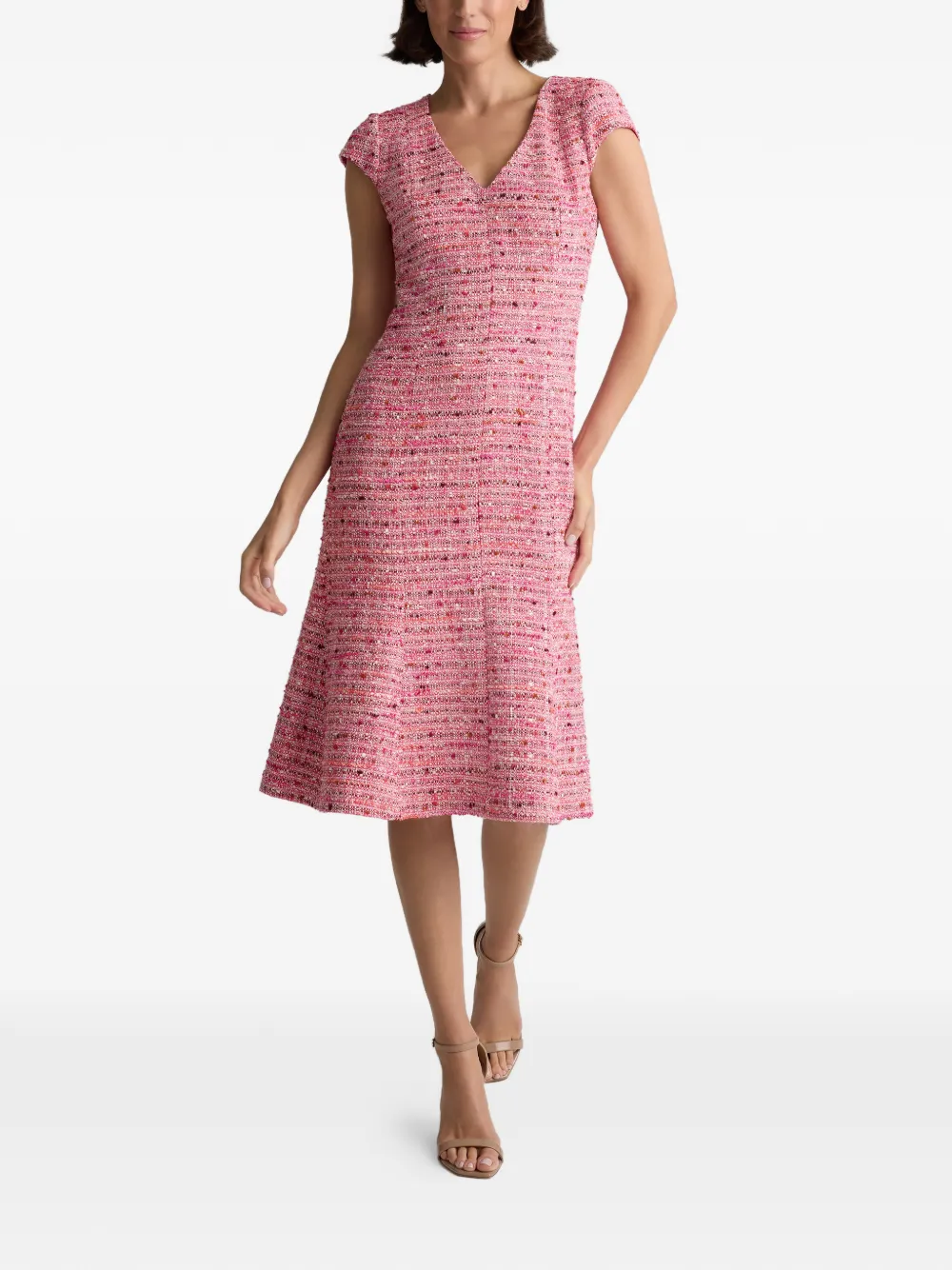  St. John Marcy Cap-sleeves Dress - Pink 
