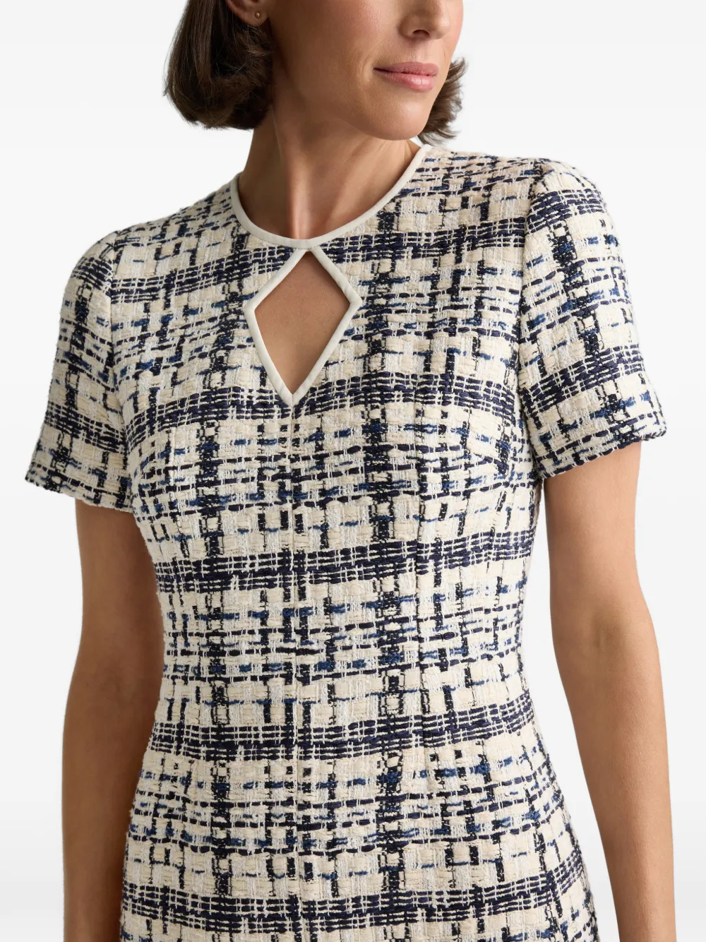 Tweed Short Sleeve Mini Dress