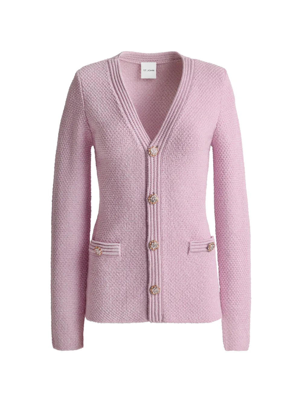 St. John mouliné-knit jacket - Rosa