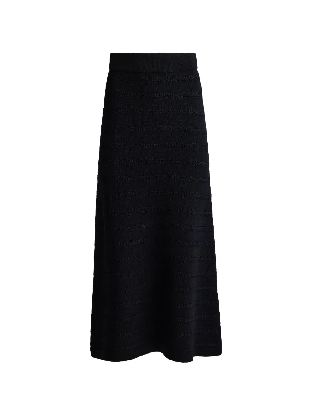 St John Breton Stripe Knit A-line Mid Skirt In Blue