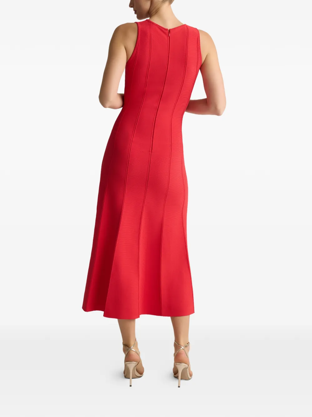  St. John Knit Sleeveless Midi Dress - Red 