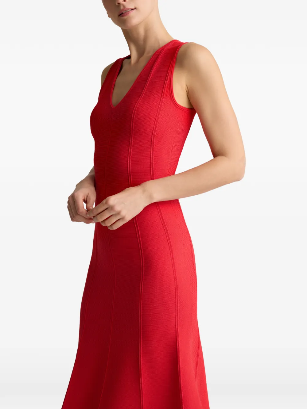 St. John Mouwloze midi-jurk Rood