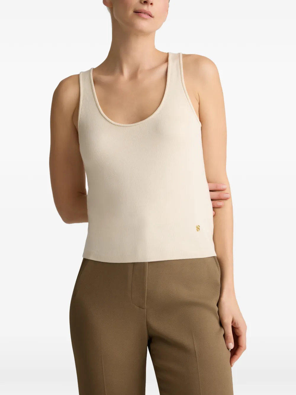  St. John Silk Knit Tank Top - Neutrals 