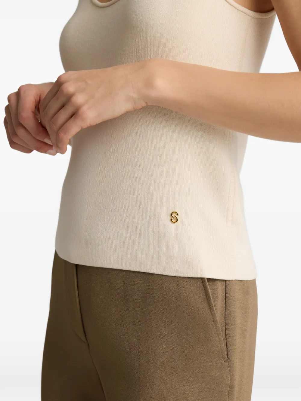 St. John Zijden gebreide tanktop Beige