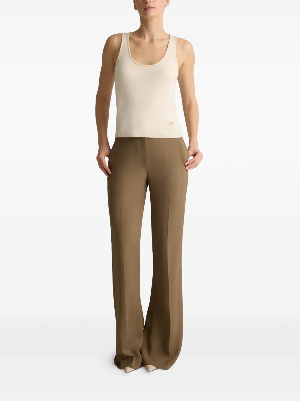  St. John Silk Knit Tank Top - Neutrals 