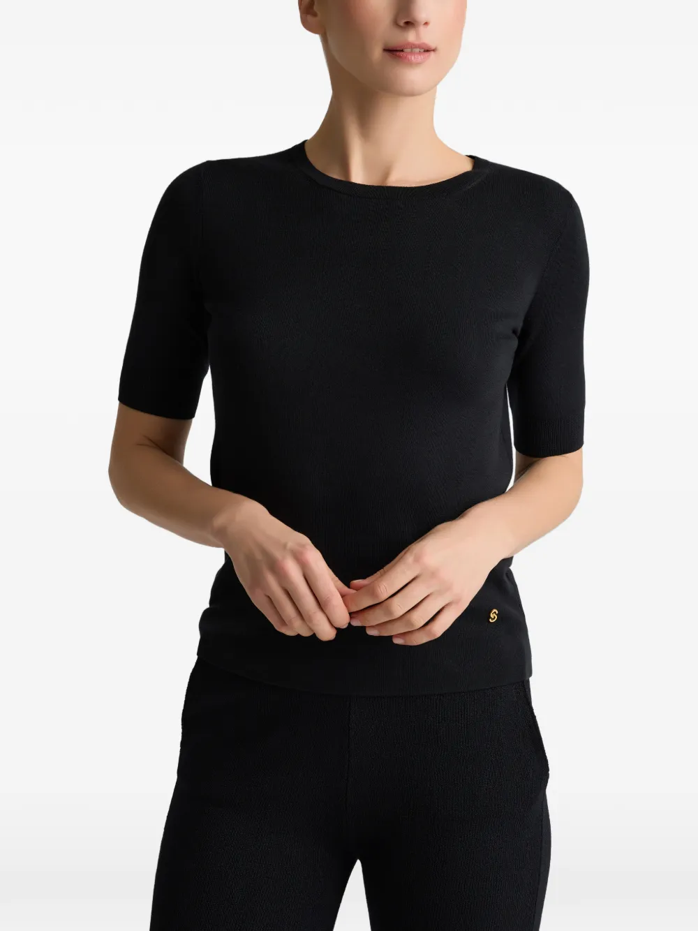 St. John Katoenen T-shirt Zwart