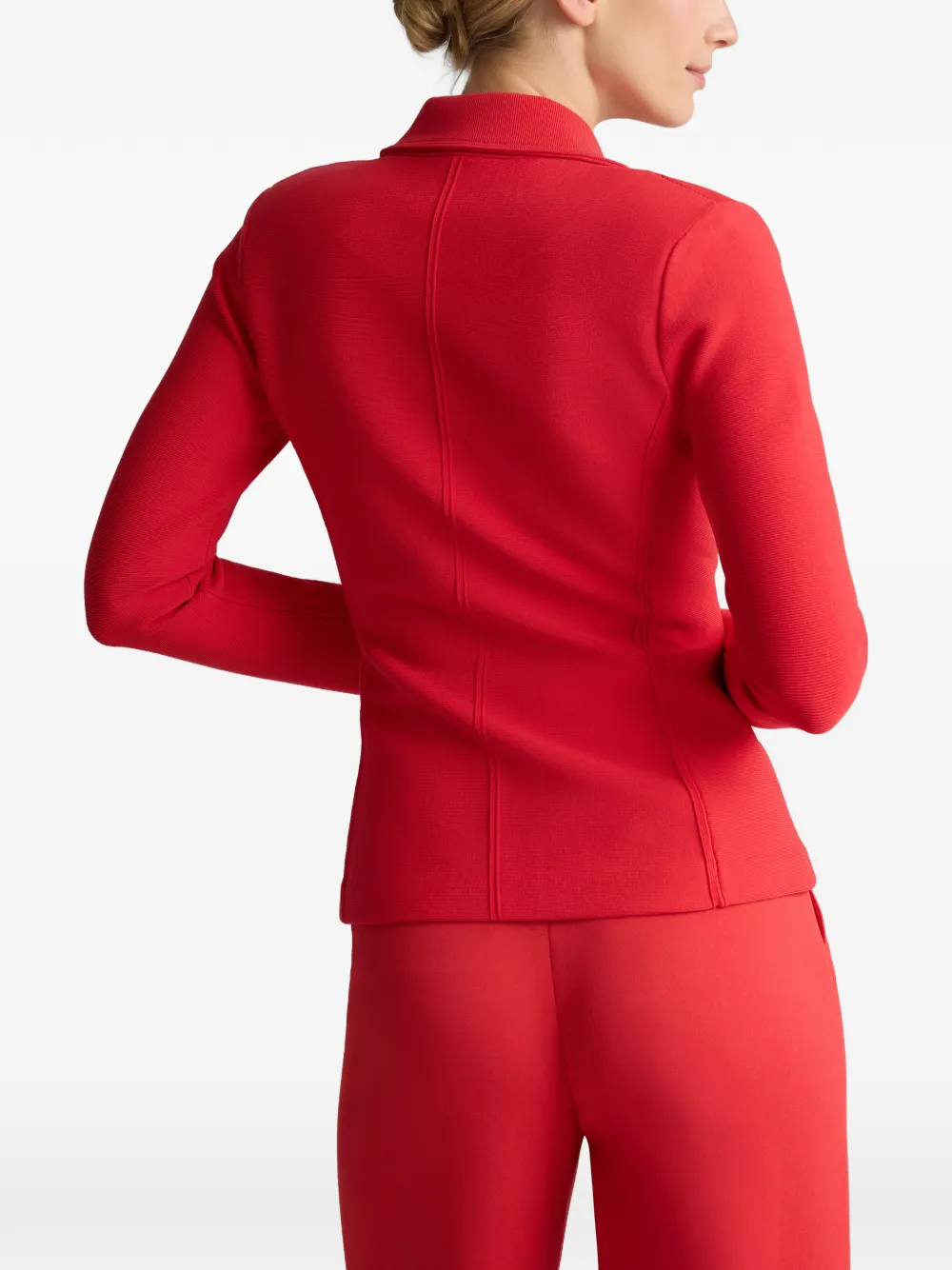 St. John Valley gebreid jack met lange mouwen Rood
