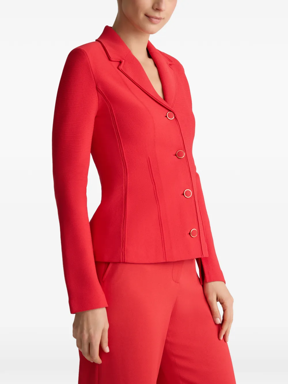 St. John Valley gebreid jack met lange mouwen Rood
