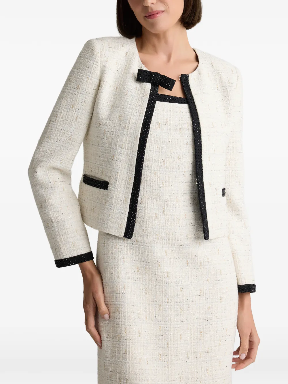  St. John Tweed Appliqué Jacket - Neutrals 