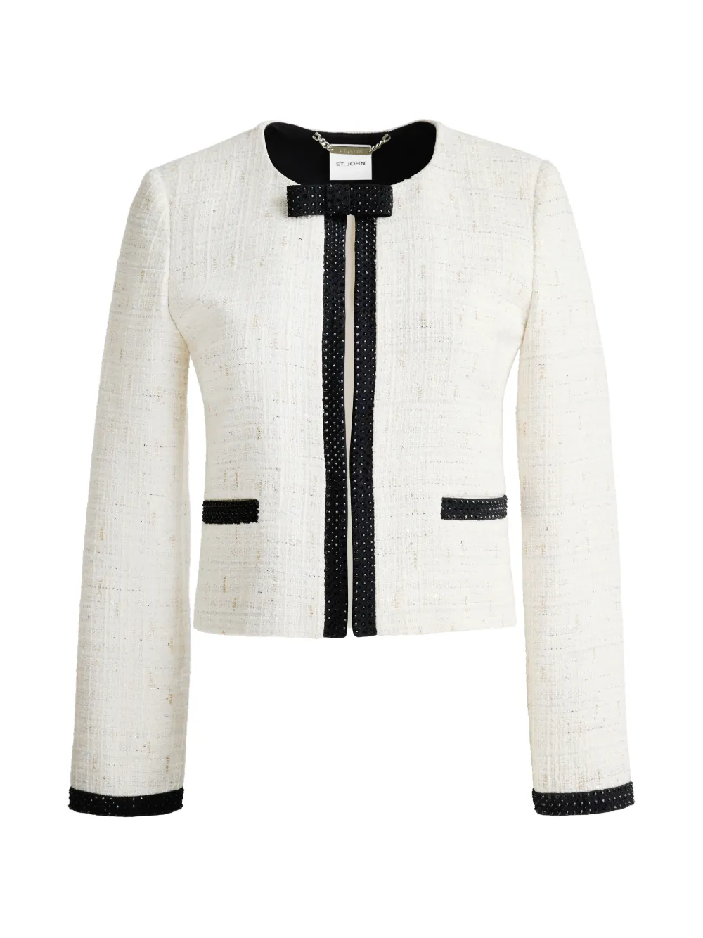 St. John tweed appliqué jacket - Neutrals