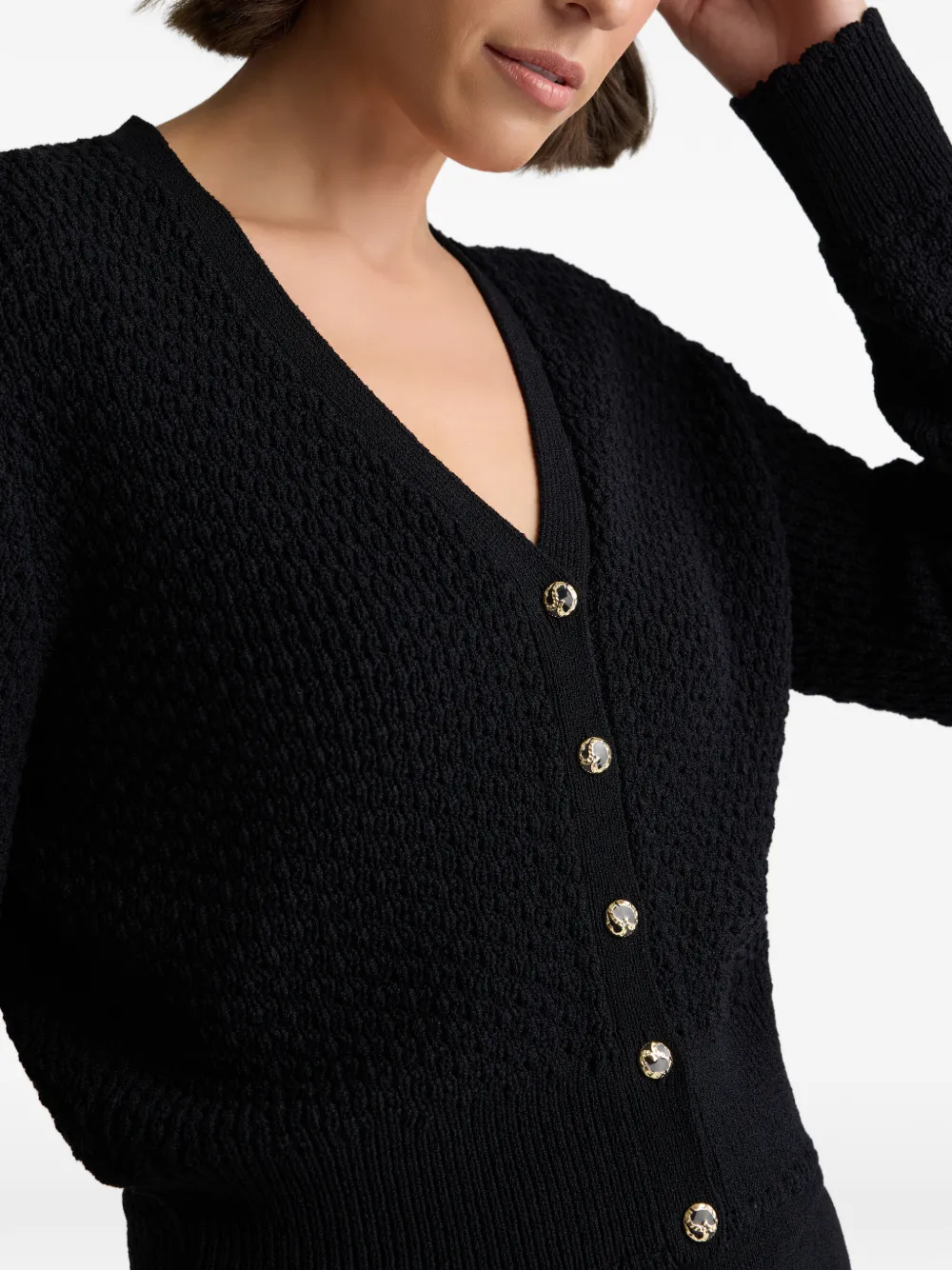 St. John Crêpe gebreid vest Zwart