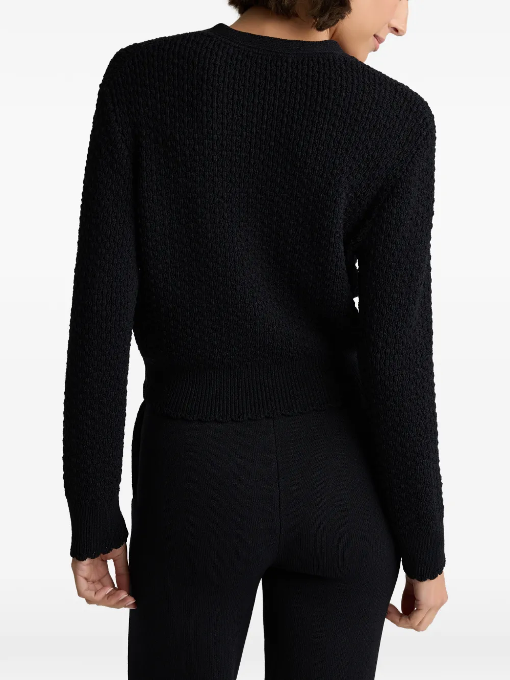 St. John Crêpe gebreid vest Zwart