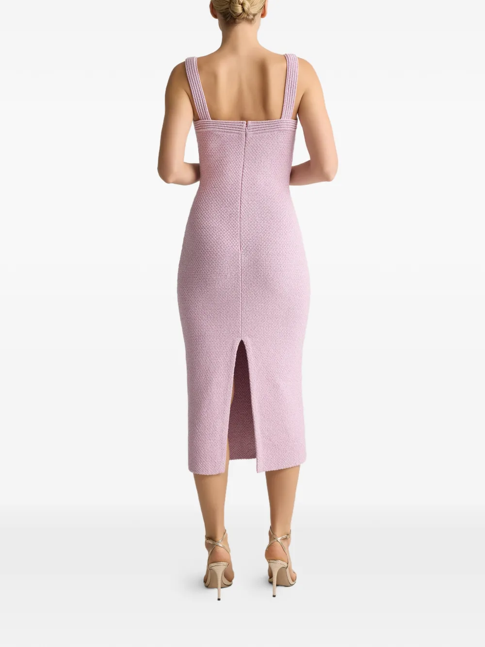  St. John Juliette Metallic-mouliné-knit Dress - Neutrals 