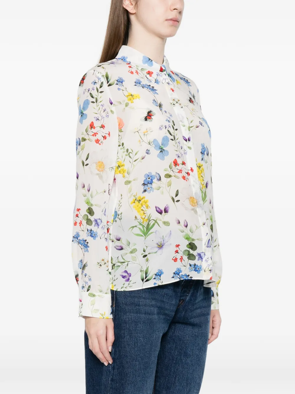  Alice + Olivia Willa Floral Blouse - White 