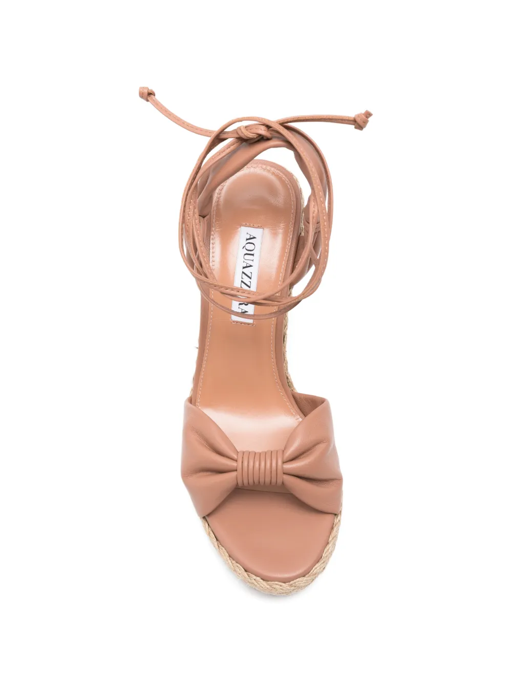 Aquazzura Espadrilles met geknoopt detail en sleehak Beige