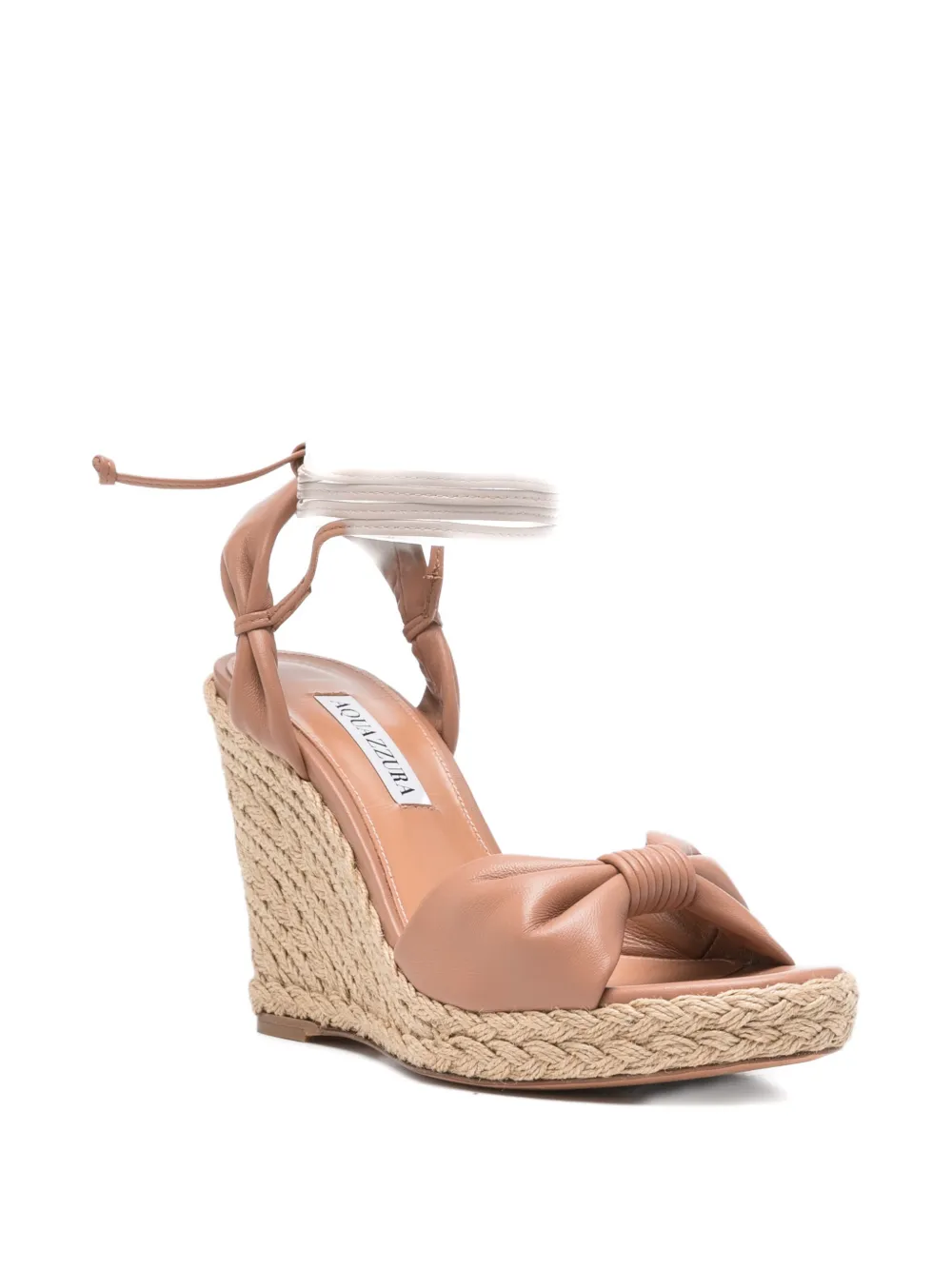Aquazzura Espadrilles met geknoopt detail en sleehak Beige