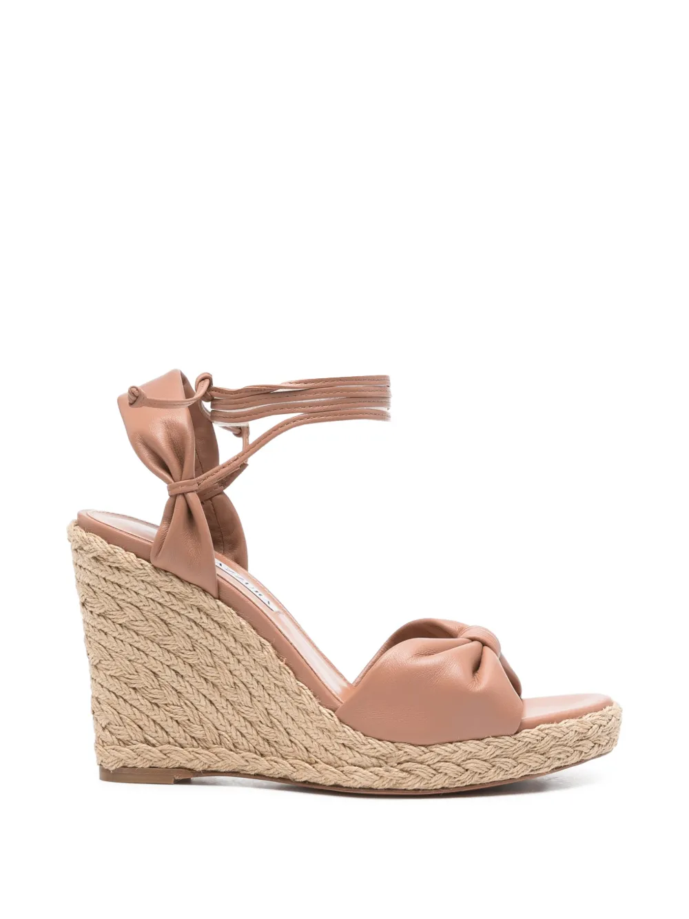 Aquazzura Espadrilles met geknoopt detail en sleehak Beige