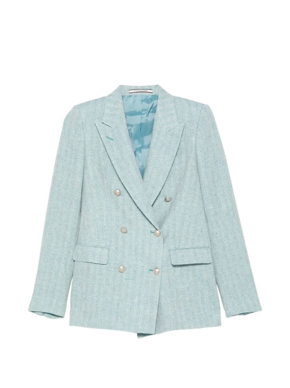 Tagliatore double-breasted herringbone jacket - Blu