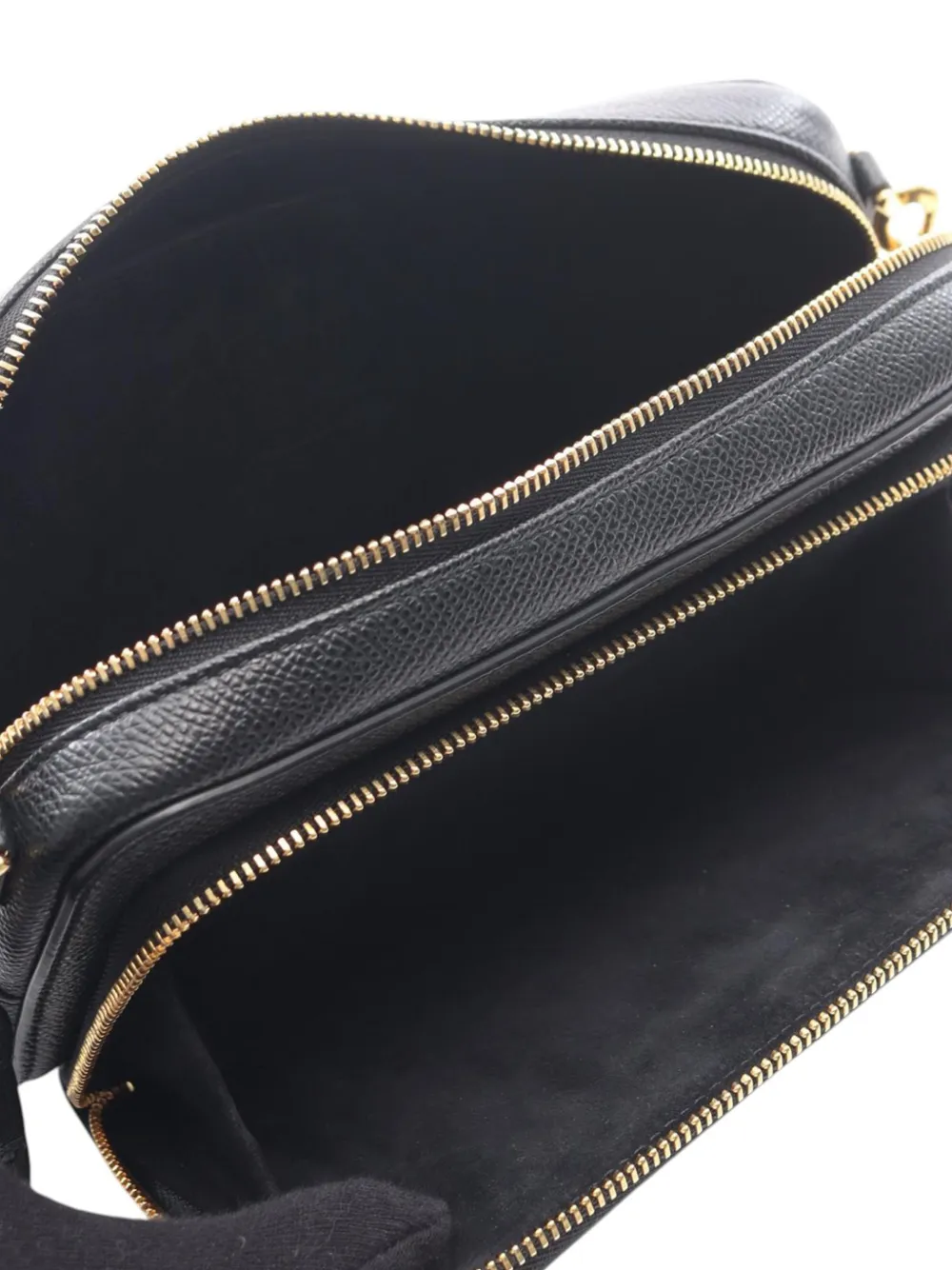 2022 Grained Calfskin Caro Double Pouch Crossbody Bag