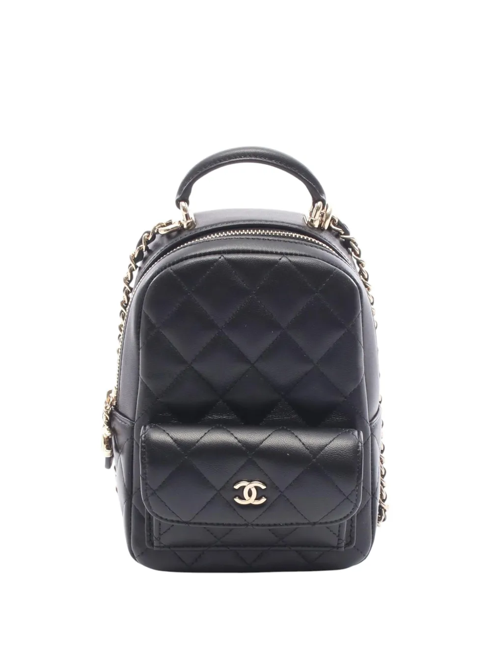 CHANEL Pre-Owned 2021-2025 Mini CC Quilted Lambskin backpack - Nero