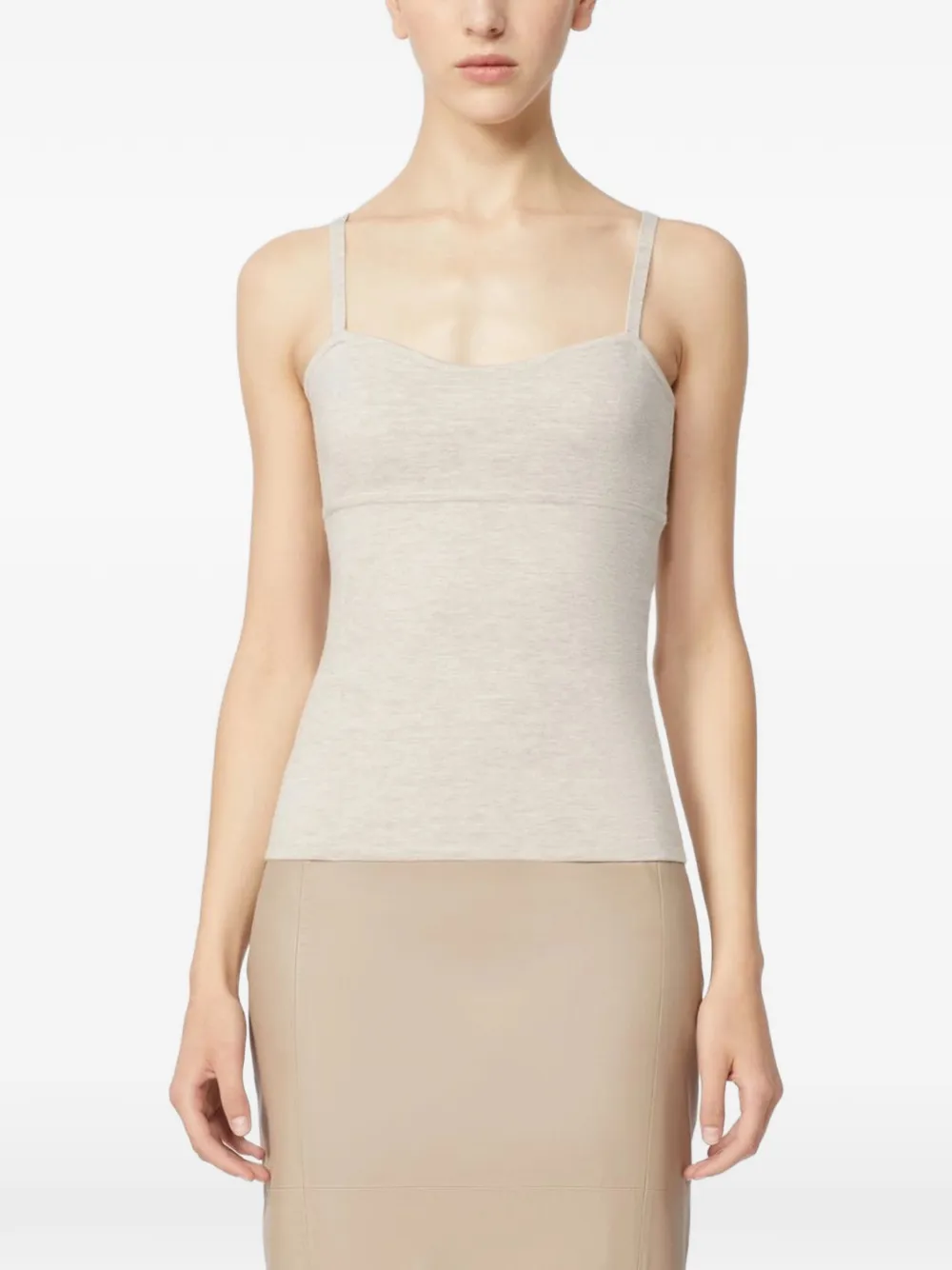 Max Mara Tanktop met spaghettibandjes Beige
