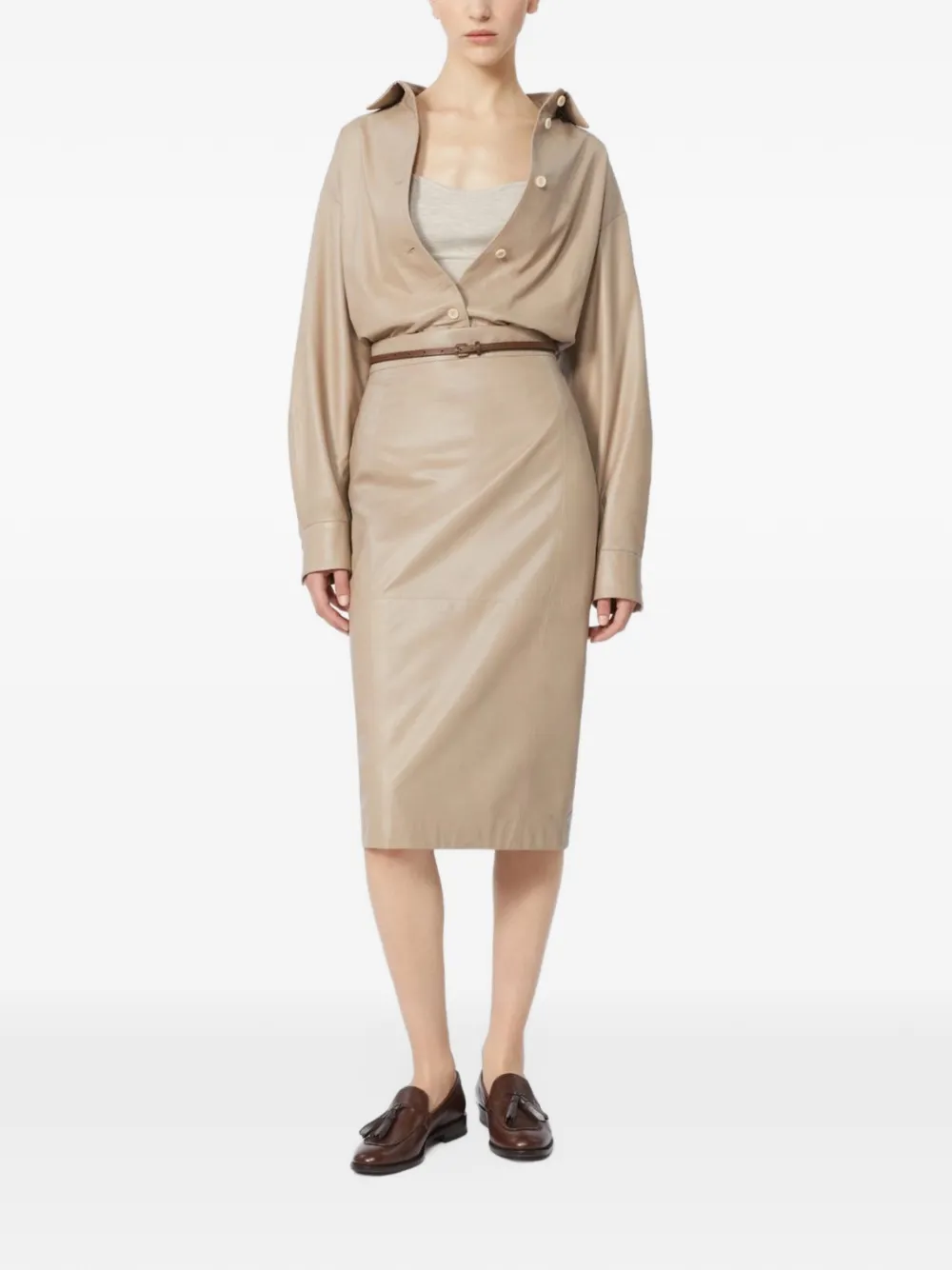 Max Mara Tanktop met spaghettibandjes Beige