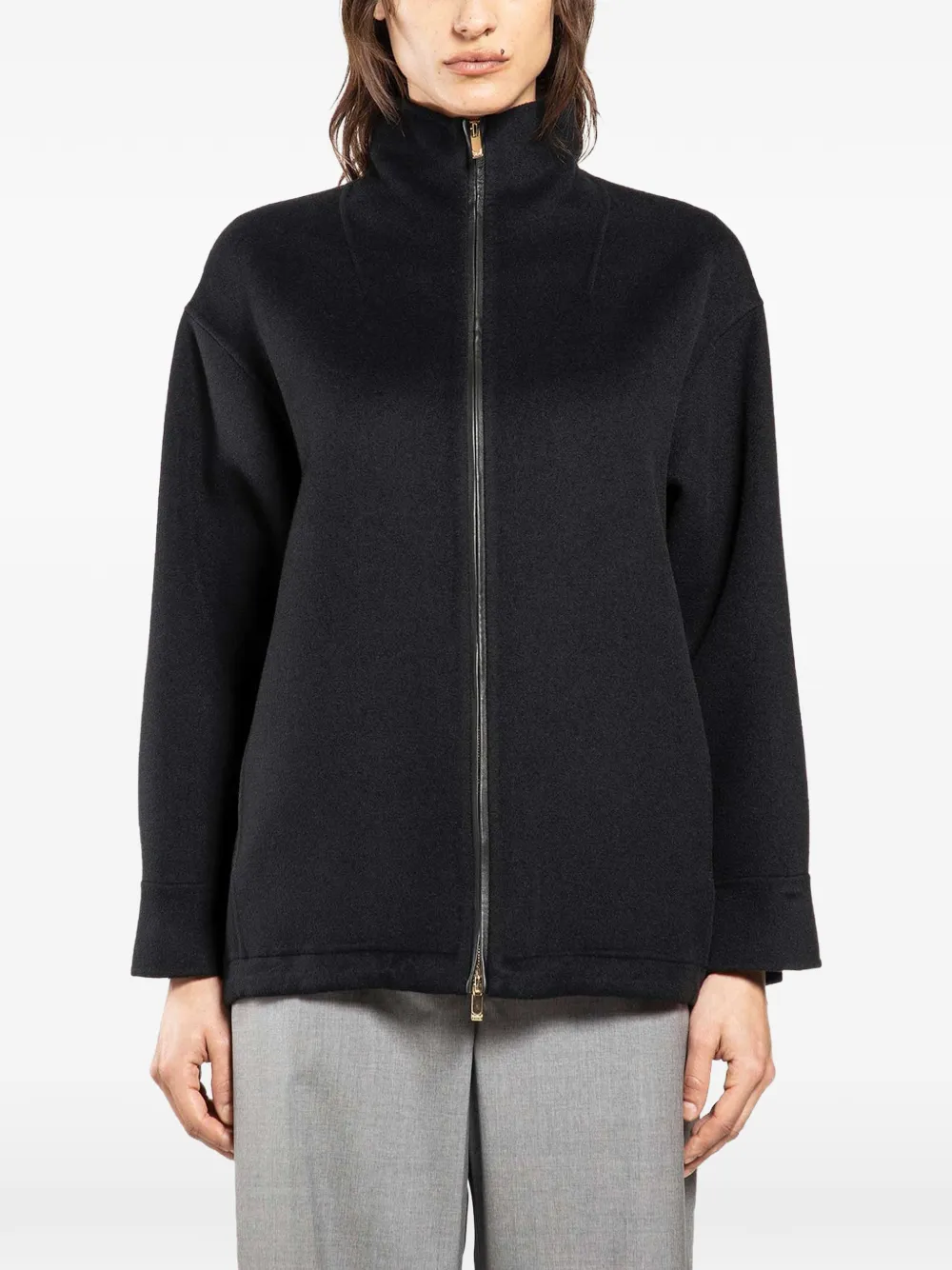 Max Mara stand-collar jacket - Black