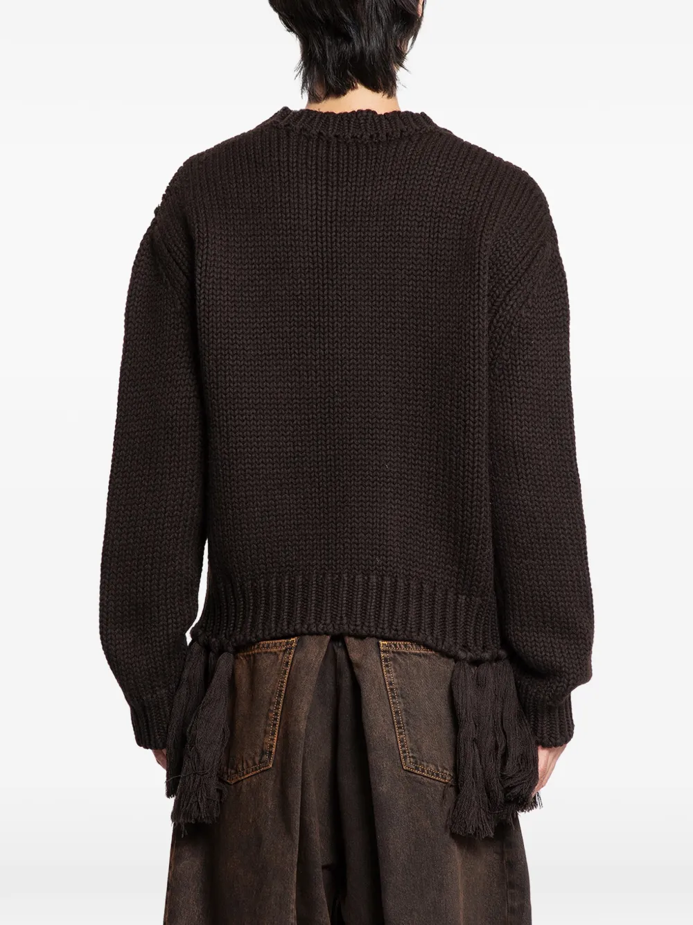  Hed Mayner Pull à Franges - Marron 