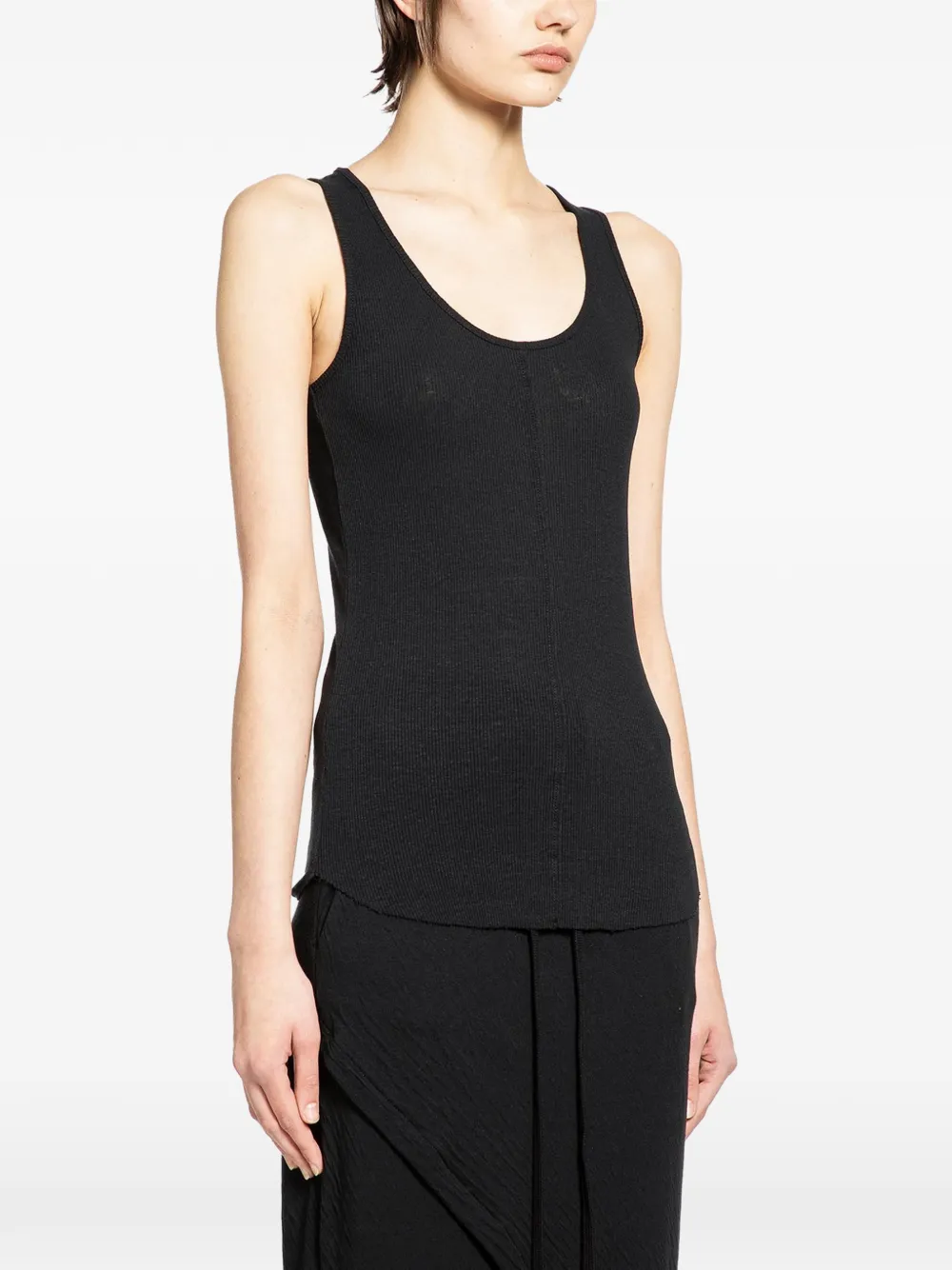  Thom Krom Long Ribbed Tank Top - Black 