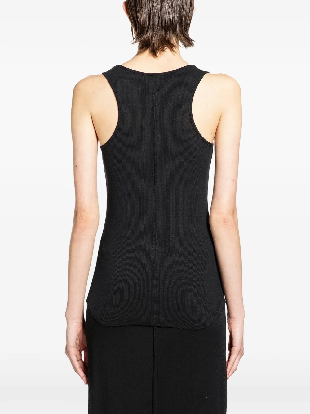  Thom Krom Long Ribbed Tank Top - Black 