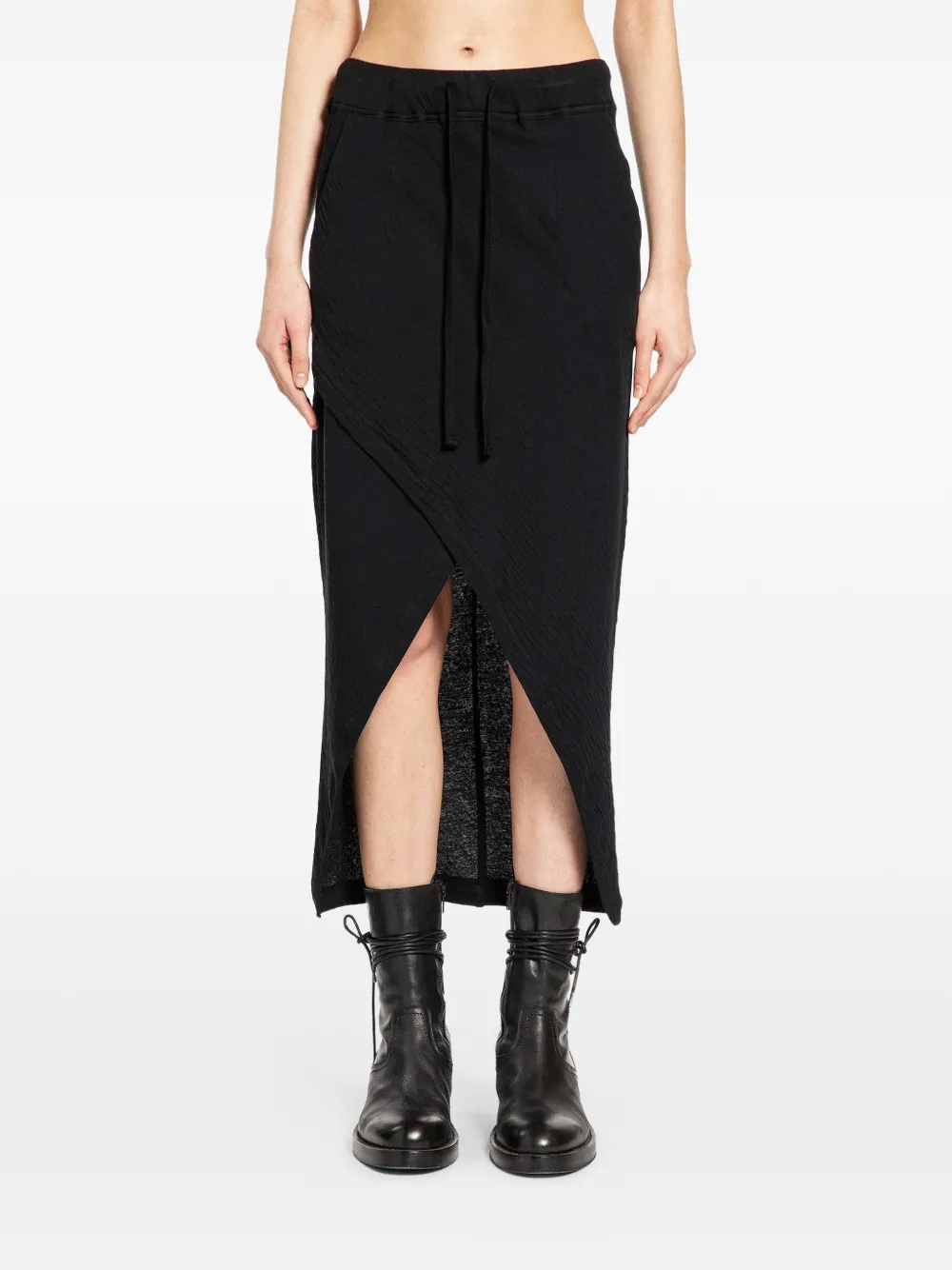 Thom Krom crossed-front asymmetric skirt - Nero