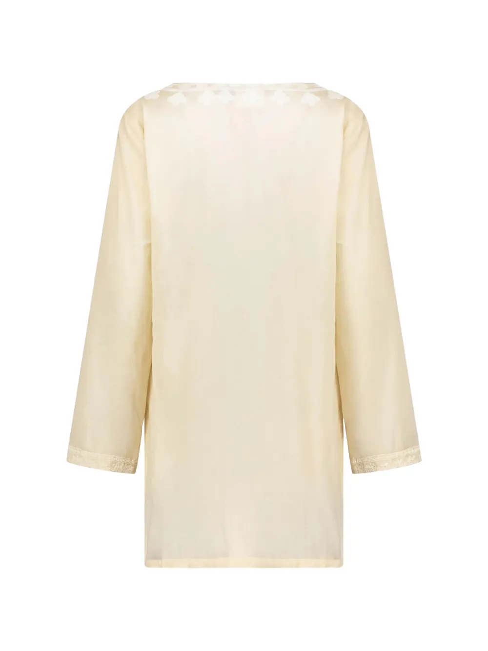 MC2 Saint Barth Cedy jurk met geborduurde afwerking en V-hals Beige