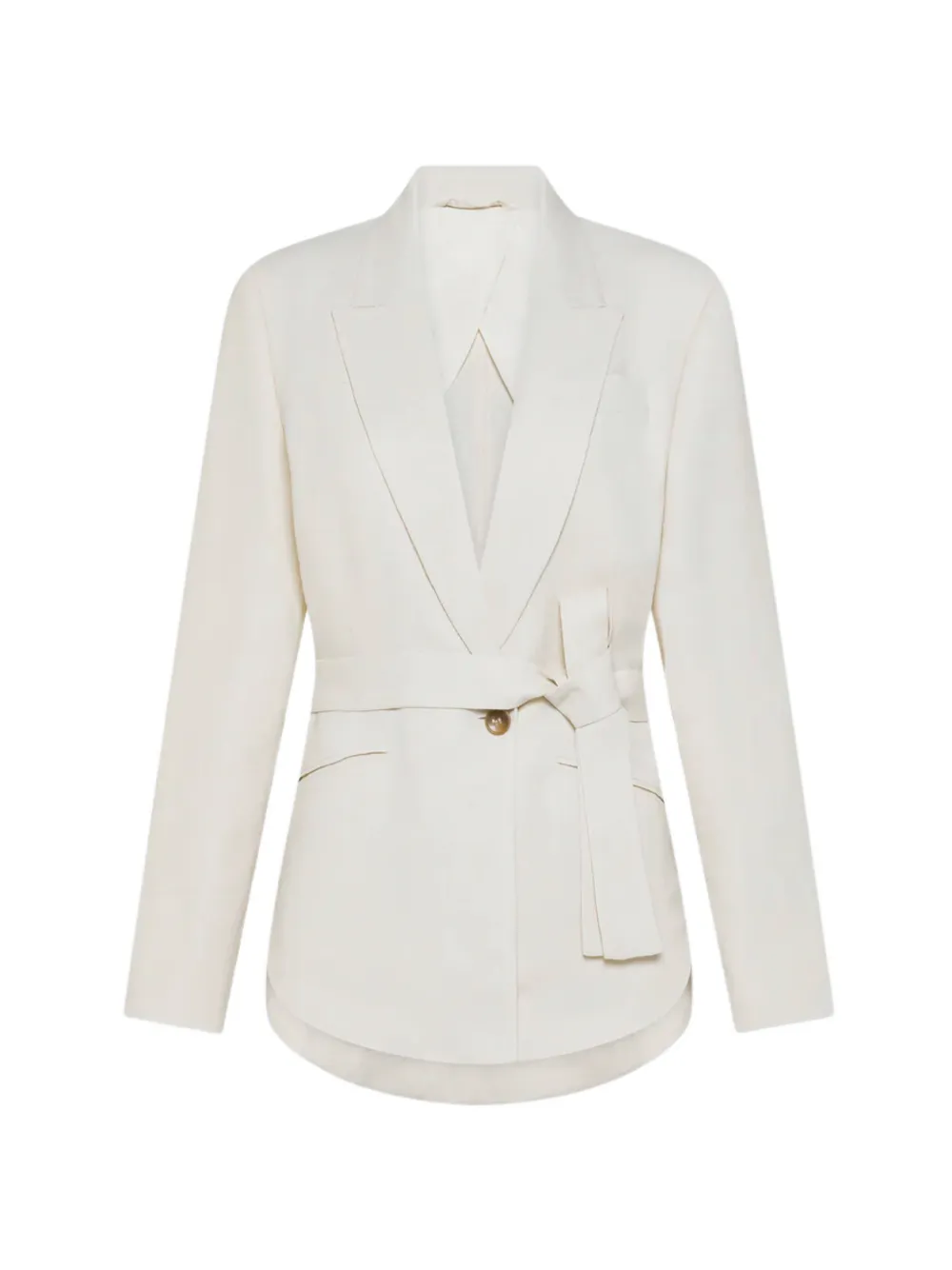 Seventy tie-detail single-breasted blazer - Bianco