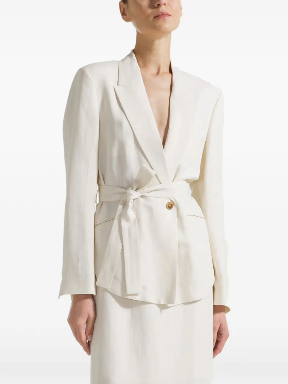 Seventy Blazer met enkele rij knopen en strikdetail Wit