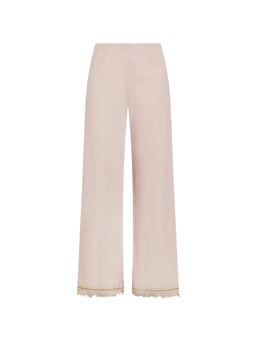 Seventy fringed-detail linen trousers - Toni neutri