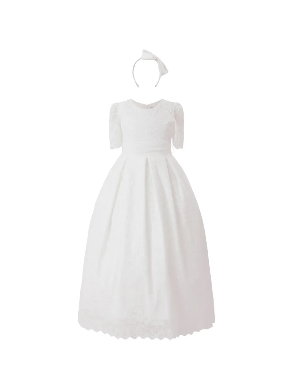 Tulleen Belciana lace short-sleeve dress - Bianco