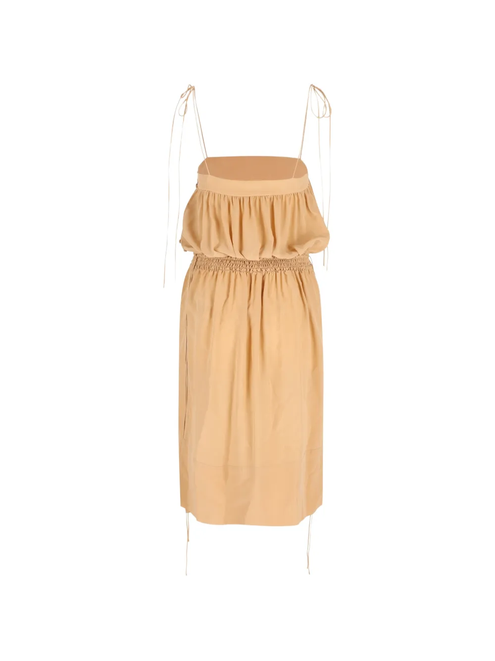 silk ballon midi dress