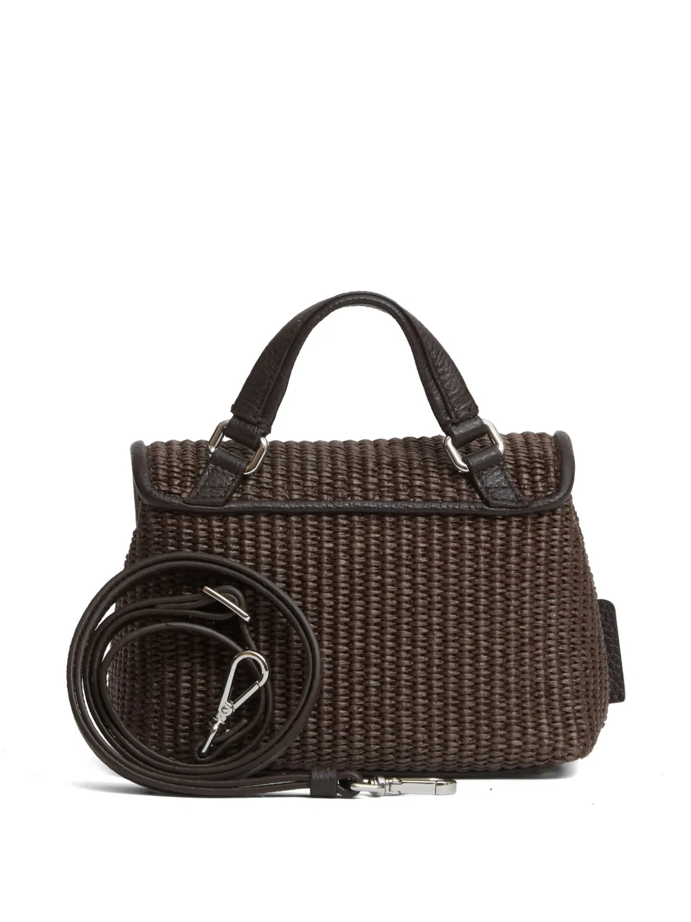 Zanellato Baby Postina geweven shopper met handgreep Bruin
