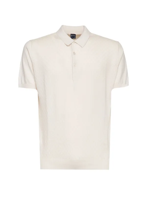 Fedeli Gabriel Giza Three-button Classic Polo Shirt in Neutrals