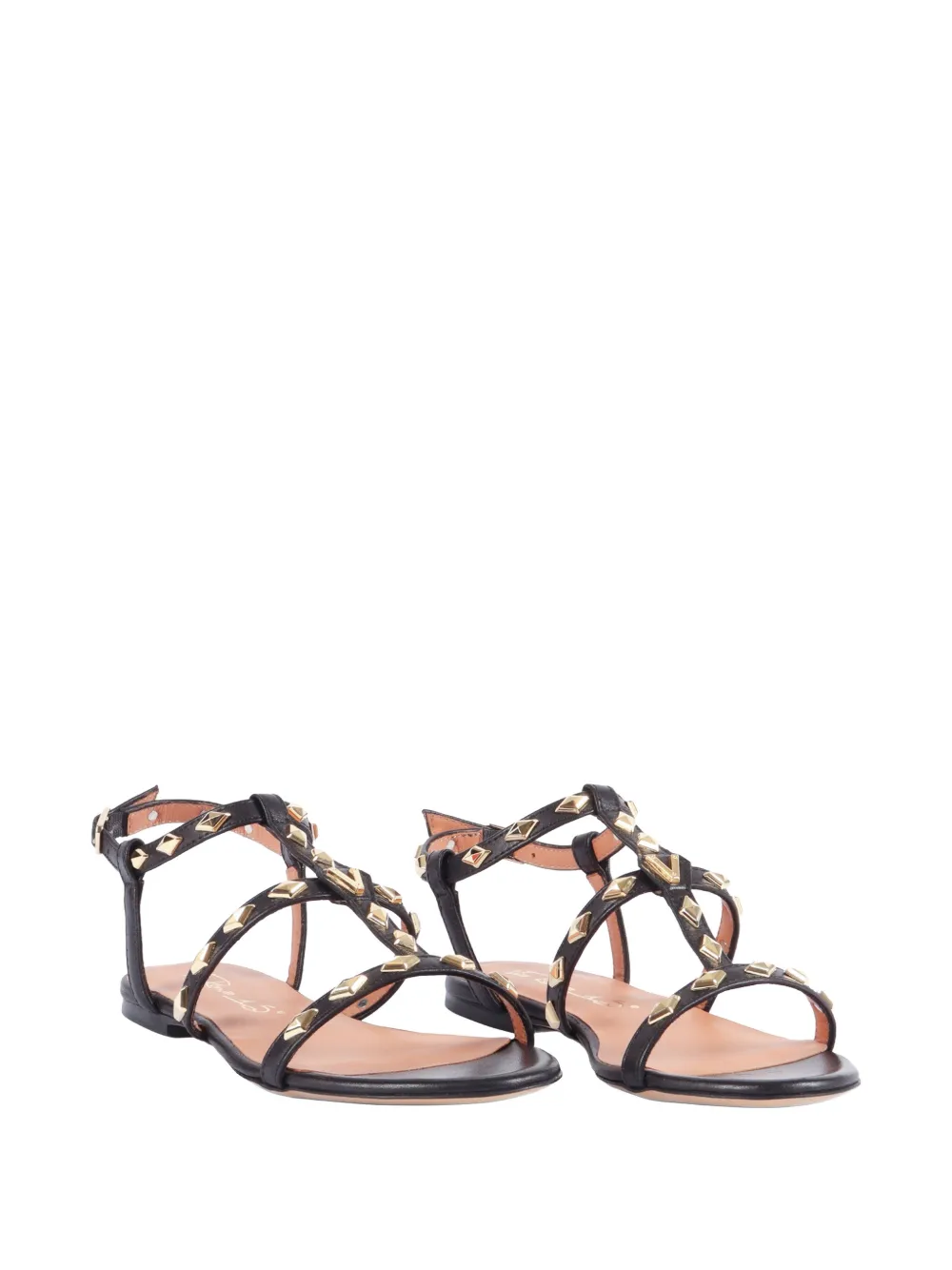 Via Roma 15 stud-embellished sandals Zwart