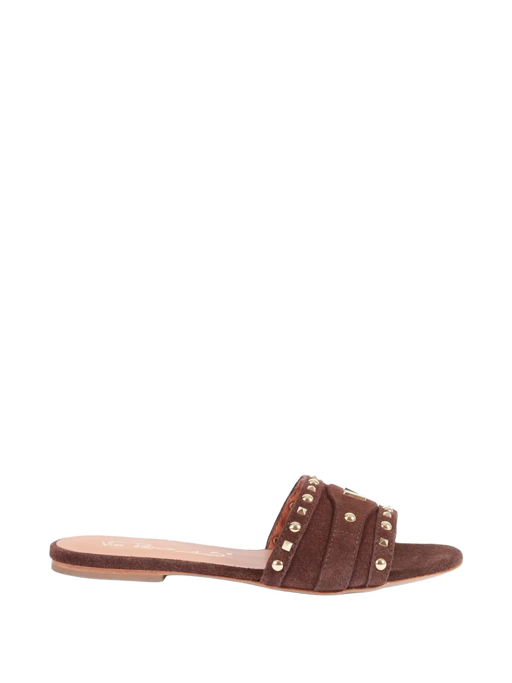 Via Roma 15 stud-embellished sandals - Braun
