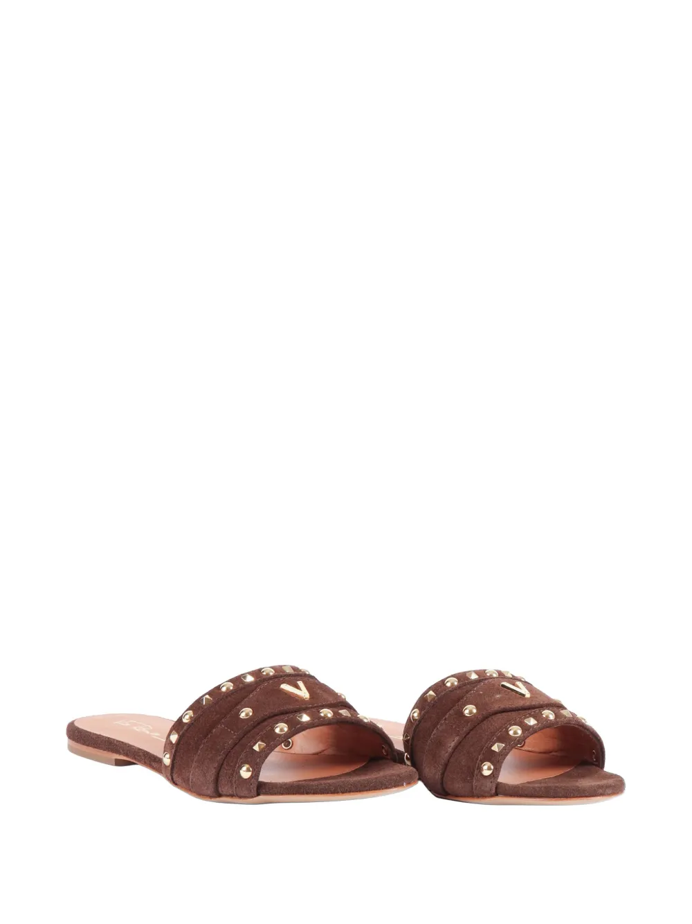 Via Roma 15 stud-embellished sandals Bruin