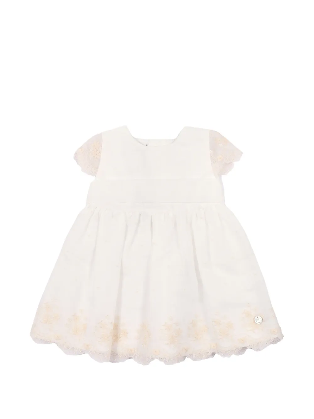 Paz Rodriguez lace-trim dress - Bianco