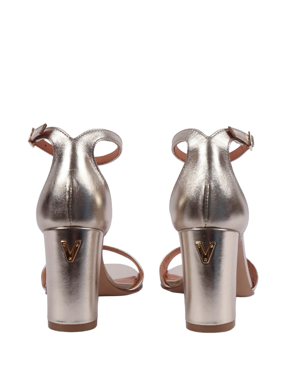 Via Roma 15 metallic-effect sandals Zilver