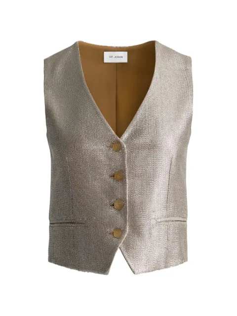 St. John V-neck button vest