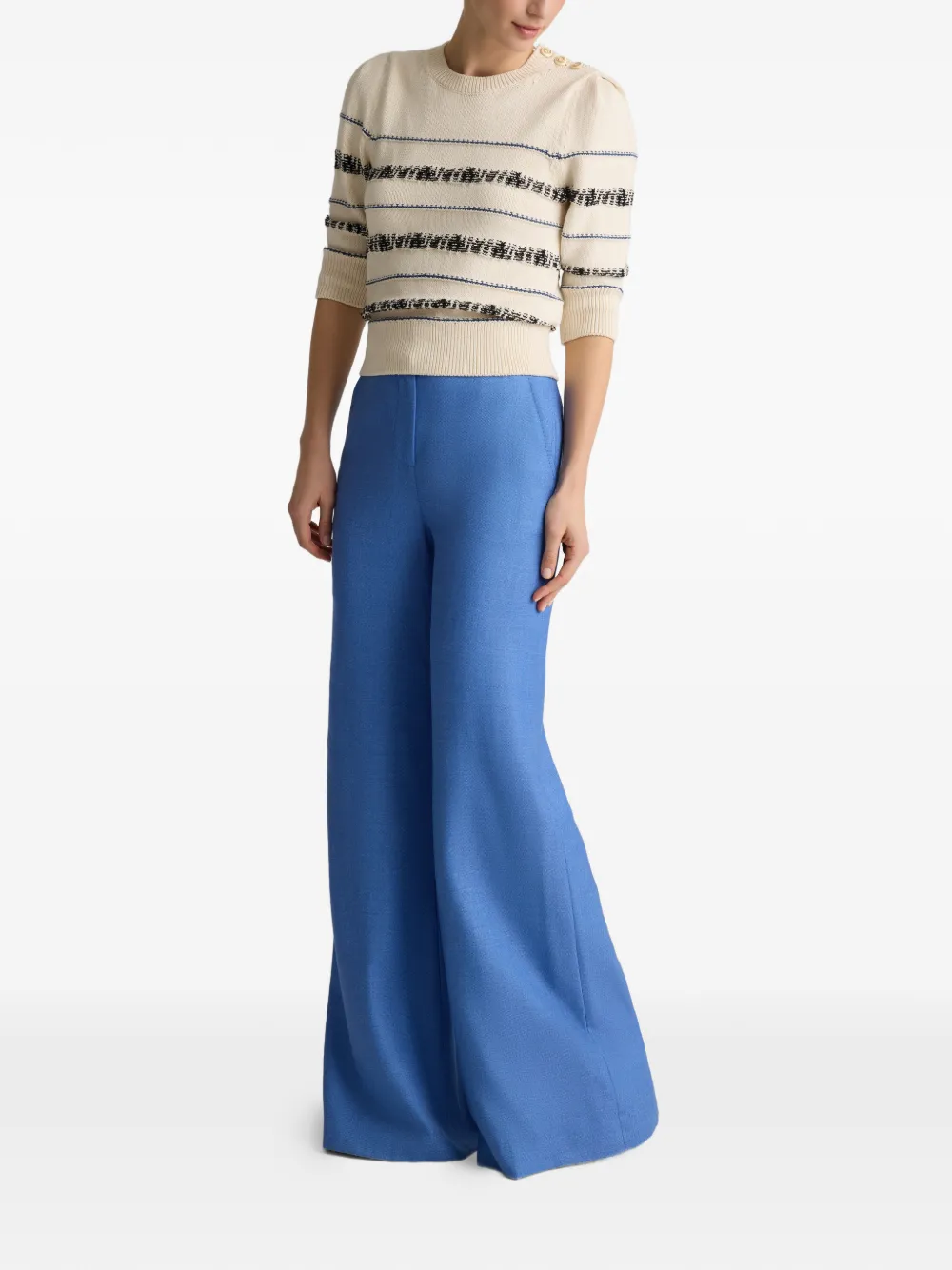 St. John Pantalon met wijde pijpen Blauw