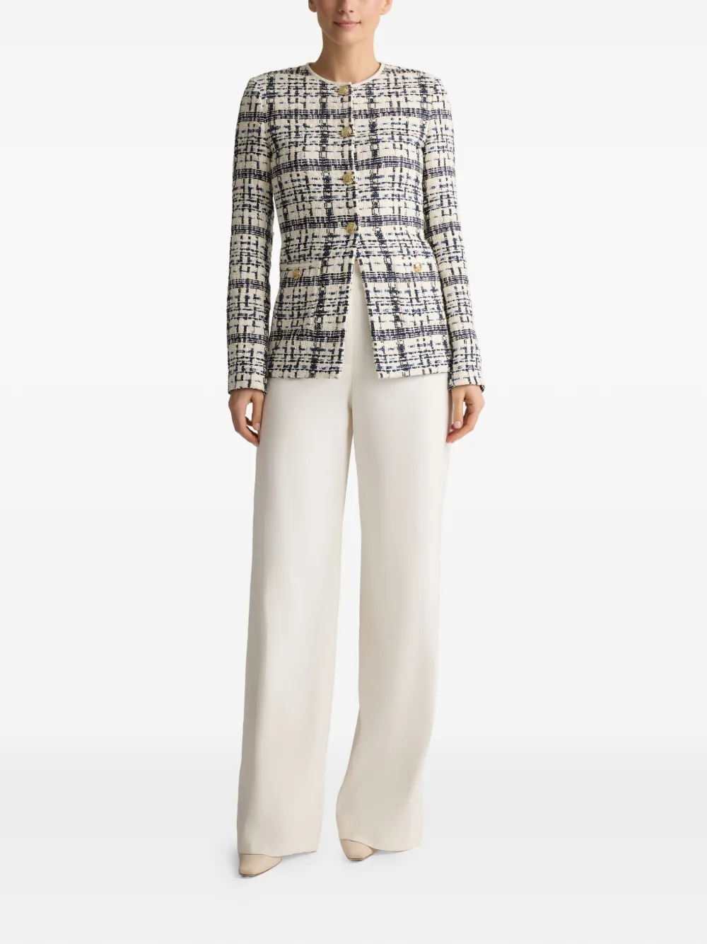 St. John Tweed Button Jacket - Neutrals 