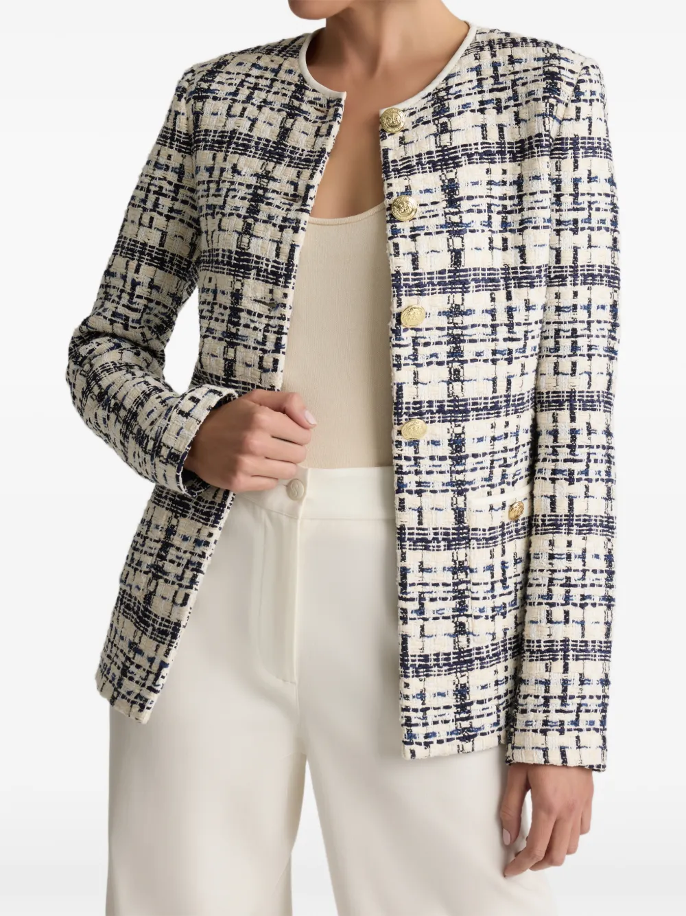  St. John Tweed Button Jacket - Neutrals 