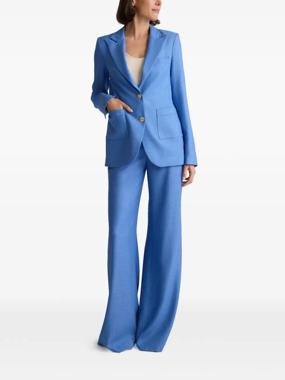  St. John Long Sleeve Suiting Jacket - Blue 