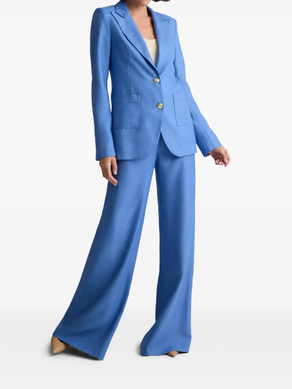  St. John Long Sleeve Suiting Jacket - Blue 